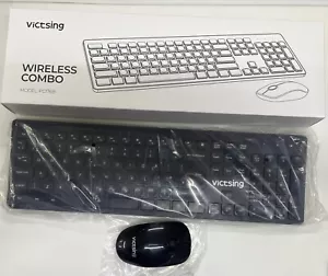 Victsing Wireless Keyboard and Mouse UK Quiet Combo Set USB PC 176B *new* - Picture 1 of 2