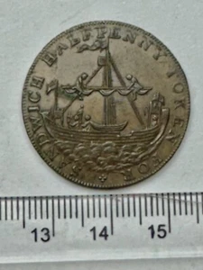 1790er hochwertige Conder Medaille - Sandwich "Männer im Boot" Halfpenny (E678) - Bild 1 von 2