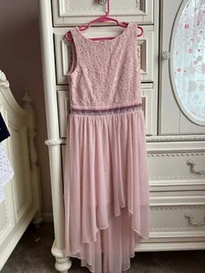 Girls Gorgeous Peach Chiffon Dress BCX size 8 - Picture 1 of 3