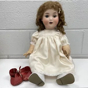ANTIQUE GEHRUDER KUHNLENZ German Early Bisque Doll No.12 23” Open Mouth Girl - Picture 1 of 16