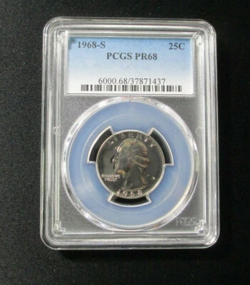 1968-S 25C PCGS PR68 Quarter PCGS Certified #6000.68/37871437 - Image 1 of 3