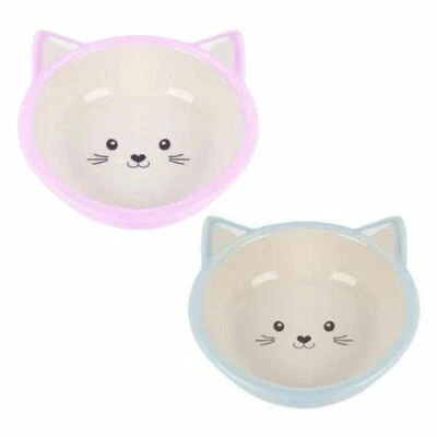 Katzenfütterungsschüssel Happy Pet Tupfen Kätzchen 13 cm 200 ml Futterschale rosa oder blau