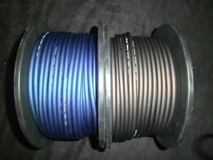 10 GAUGE SPEAKER 25 FT WIRE BLUE BLACK CABLE AWG STEREO CAR HOME MONSTER SUBS - Picture 1 of 4