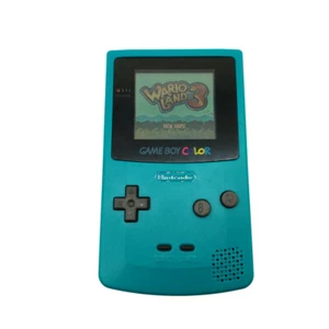 Teal Green Retrofit Used Nintendo Game Boy Color GBC Console + Game Card - Picture 1 of 5