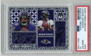 2020 PANINI MOSAIC MONTAGE MOSAIC #M3 LAMAR JACKSON RAVENS PSA 10 LOW POP RARE - Picture 1 of 2