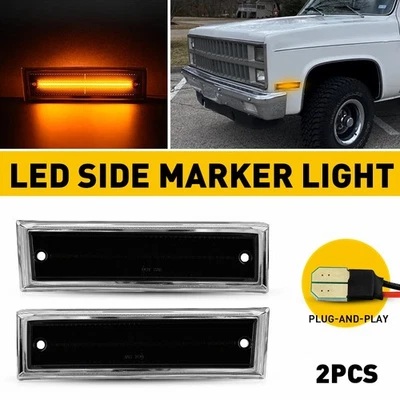 2x Side LED Lights Marker Amber For Chevrolet K5 /GMC K5 Suburban R1500 C1500 - Image 1 of 4