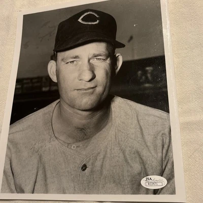 Bob Lemon Signed 8x10 Photo Authenticated Autograph. JSA  - Image 1 of 4