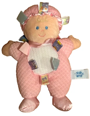 Muñeca Mary Meyer Taggies Rosa Felpa Acolchada Bebé Niña Juguete Lovey etiquetas satinadas muñeca Foto 1 de 2