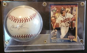 Charles Thomas Autographed Baseball w/Card - Picture 1 of 2