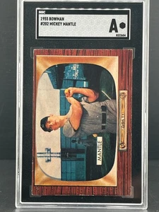 1955 Bowman MICKEY MANTLE #202 Graded SGC A HOF NYY - Picture 1 of 8
