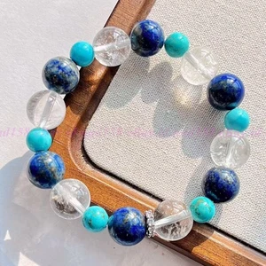 Natürliche Klar Quarz Kristall 12mm Rund Perlen Heilung Erdung Balance Armband - Bild 1 von 8