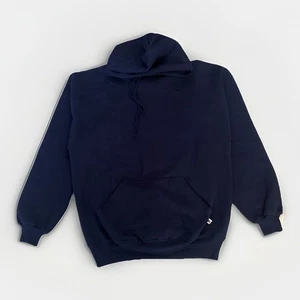 Vintage 1990s Russell Athletic Navy Blue Blank Hooded Sweatshirt L New w/ Tags - Bild 1 von 9