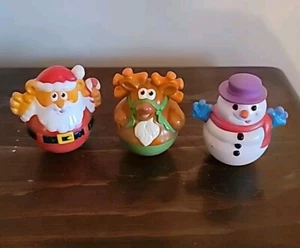 Playskool Weeble Wobbles 2005 Christmas Edition - Santa, Reindeer, & Snowman - Picture 1 of 3