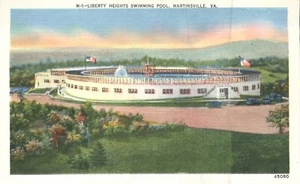 Postal Martinsville Virginia piscina con vista aérea Liberty Heights - Imagen 1 de 2
