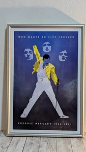Poster concerto piccolo omaggio Freddie Mercury vintage 1986 Wembley Stadium Queen - Foto 1 di 8