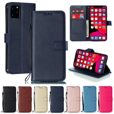 Leather Flip Folding Wallet Phone Case iPhone 16 15 14 13 12 11 Pro Max XR 8 SE - Image 1 of 4