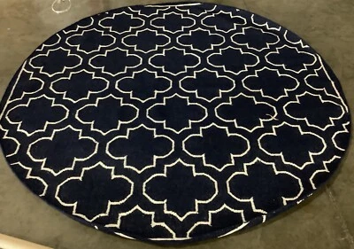 Alfombra de hilo tirado RD 7' X 7' AZUL MARINO/MARFIL, precio reducido 1172668488 DHU625D-7R Foto 1 de 3