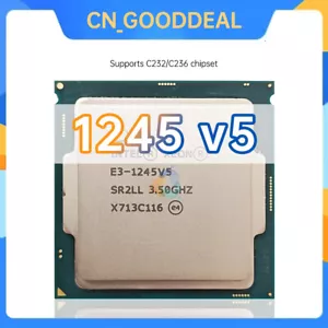 Intel Xeon E3-1245v5 SR2CU SR2LL 3.5GHz 4C / 8T 8MB 80W LGA1151 CPU Processor - Picture 1 of 1