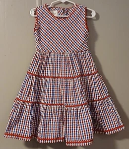 Strasburg girls size 4 red white blue seersucker dress - Picture 1 of 4