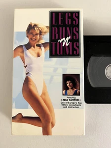 Legs Buns N' Tums Vintage Exercise VHS Tape Video Lydia Campbell 90s Fitness - Foto 1 di 4