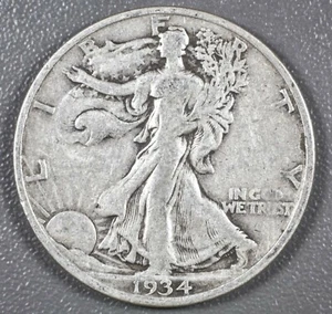 1934 50c Liberty Walking Silber Half Dollar US Münze  - Bild 1 von 2