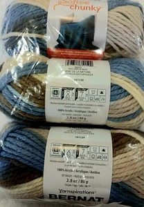 Bernat Softee Chunky Yarn Lot of 3 Skeins #6 Super Bulky NATURE'S WAY - Picture 1 of 1