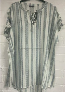 Ex Matalan Papaya Ladies Summer Tunic Top Blouse StripeSizes 18 - 28