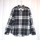 American Eagle Button Up Flannel Shirt Mens Xl Extra Large Black White Plaid
