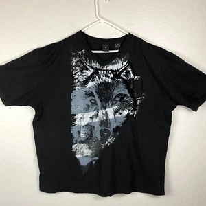 Kani Gold Men's Black T-Shirt Sz 3X Large Wolf Head Graphic V-Neck Hip Hop - Picture 1 of 4