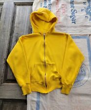 Yellow Hoodie Sweatshirt Vintage 1970s Women's M Zip Up