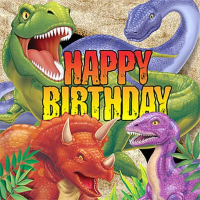 Dinosaurs Party Supplies Lunch Napkins 16 Pack Boy Happy Birthday Dino Blast - Image 1 of 2