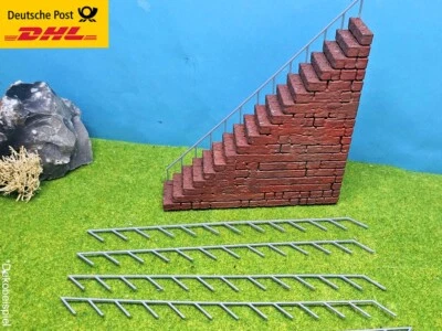 Treppengeländer Geländer Railing Metallzaun (10 Stück) H0 1:87 (30 oder 45 Grad) - Bild 1 von 4