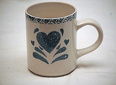 My Heart Gibson Designs Coffee Cup Chocolate Mug Sponged Blue Heart Stoneware
