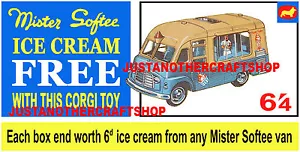 Corgi Toys 428 Ice Cream Van Mr Softeee Poster Display Sign Leaflet Advert - Picture 1 of 1