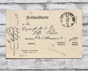 1916 Otto Palm Regiment Nr. 2 Feldpostkarte Stuttgart Handschrift Dokument 1 WK - Picture 1 of 2
