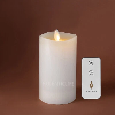 Luminara Flameless Battery Pillar Candles Remote Moving Flame Ivory Wax 3X5.5 - Image 1 of 4