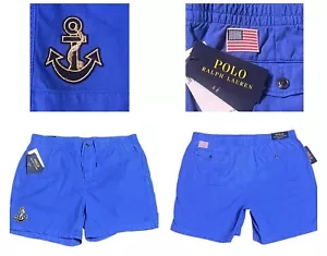 POLO RALPH LAUREN Classic Fit 6” Shorts Mens Size 2XL Blue USA Nautical NWT - Picture 1 of 12