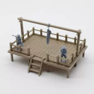 Outland Models maqueta de ferrocarril horca estilo occidental con figuras pista H0 - Imagen 1 de 2