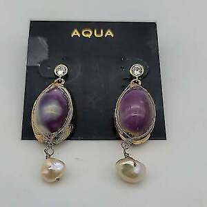 Aqua Brand Shell Earrings Purple