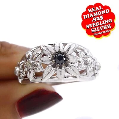 0.36 Ct Black Real Diamond 14k Gold Plated Wedding Ring Free & Fast Shipping - Image 1 of 3
