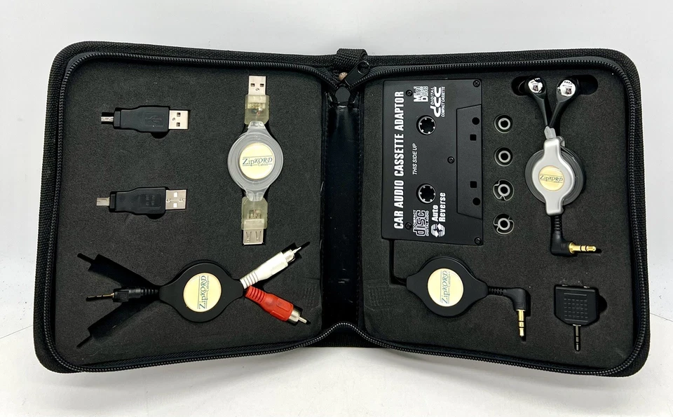 Vintage 7 Piece ZIPKORD /Zip Cord Cables Connection Kit In Case - Image 1 of 2