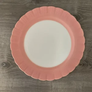 12" Cake Plate/Serving Platter Pink White Macbeth-Evans Cremax Bordette Vintage - Picture 1 of 6