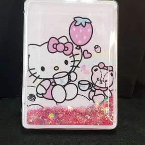 Hello Kitty Compact Mirror Sanrio Floating Glitter Water double Mirror - Picture 1 of 5