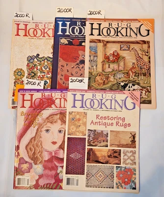 REVISTA DE GANCHO DE TAPETE 2000 ANO INTEIRO 5 EDIÇÕES - TODAS com PADRÕES INTERNOS DE PAPEL - Imagem 1 de 4