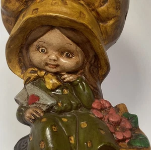 Creepy Bonnet Hat Girl Lamp Light READ 11” - Picture 1 of 15