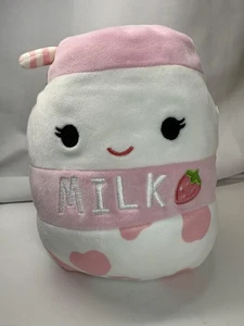 Peluche 8" Squishmallows Amelie la Fragola Latte Rosa Bianco 2022 - Foto 1 di 9