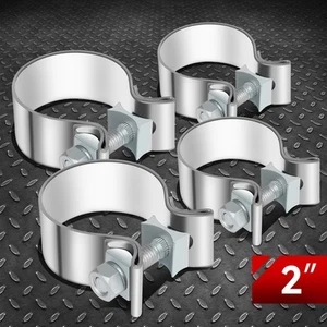 4Pcs 2" ID T409 Stainless Steel Narrow Band Muffler Exhaust Pipe Clamp Sleeves - Bild 1 von 6