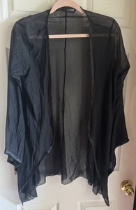 🐦⬛🐦⬛Vintage Schwarz Kurz Transparent Schwarz Dessous Morgenmantel Größe 🐦⬛🐦⬛ - Bild 1 von 3