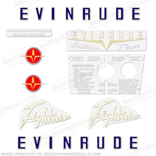 Kit de calcomanías para Evinrude 1958 3 hp Foto 1 de 1