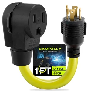 Welder Adapter Cord, Nema L14-30P to 6-50R 4 Prong Twist Lock Generator Plug ... - Picture 1 of 7
